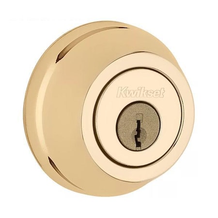 Kwikset Kwikset E: Single Cylinder Deadbolt Polished Brass Finish KWS-780-3-RCAL-RCS